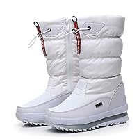 Snow Boots, Platform Winter Boots Thick Fleece, Waterproof Non-Slip Boots, Fashionable Women's Winter Shoes, Warm Fur, Multi-Color Selection 9 Ivory