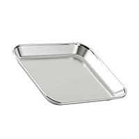 BESTOYARD 2 pcs stainless steel dinner plate appetizer dish stainless steel camping plate Food Plate Square dinner dish oven cooling dessert storage plate salad child storage tray jewelry