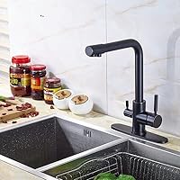 Faucets,Dual Handles Solid Brass Kitchen Sink Faucet Mixer Dual Handles Deck Mounted Tap/Multi