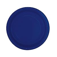 Elegant True Navy Blue Solid Dessert Plates - 7