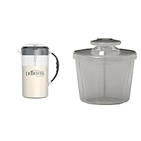 Dr. Brown's Baby 32oz Formula Mixing Pitcher and Formula Dispenser for Travel with Snap-On Lid, Black and Gray