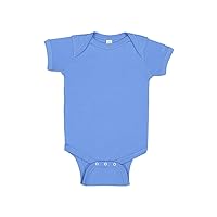 Rabbit Skins Infant Fine Topstitch Ribbed Collar T-Shirt, Carolina Blue, 6M