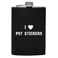 I Heart Love Pot Stickers - 8oz Hip Drinking Alcohol Flask