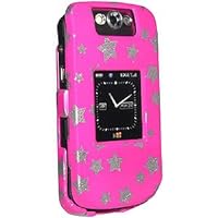 Amzer Snap-On Crystal Hard Case for BlackBerry Pearl Flip 8220/8230 - Stars Pink