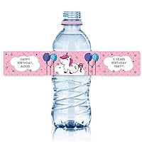 15 Personalized Bottle Stickers for Parties and Birthdays. Adhesive Labels with Name to Stick on 33 cl Water Bottles. Water, Fridge and Dishwasher Resistant.