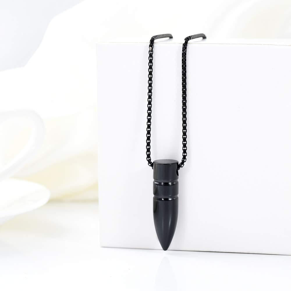 zeqingjw Bullet Urn Necklace for Ashes Memorial Cremation Jewelry Ash Holder Keepsake Jewelry for Pet/Human