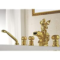 Faucets,Bathtub Faucets Brassd 5 Pcs Goddess Waterfall Bathroom Sink Faucet Tub Faucet Hand Shower Head Bath Mixer Taps/Yellow