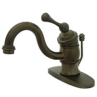 Kingston Brass KB3405BL Victorian 4-Inch Centerset Lavatory Faucet, Oil Rubbed Bronze with Metal lever handle