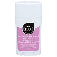 All Good Aluminum Free Deodorant Stick - Natural Deodorant w/Shea Butter & Aloe Vera, Bio-Active Formula, Vegan, Underarm Odor Protection for Men & Women (Rose Geranium & Jasmine)