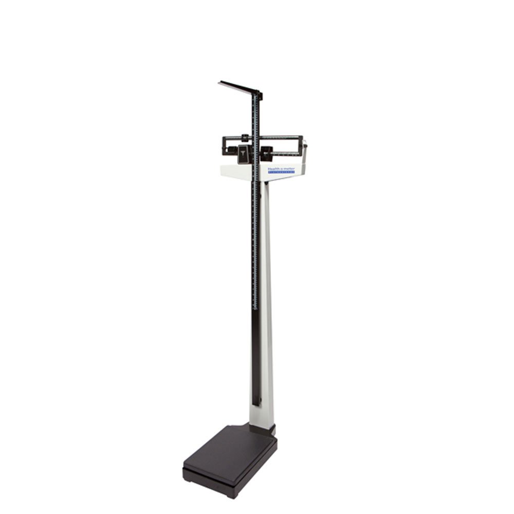 Health o meter 402LB Mechanical Beam Scale, Height Rod, 400 lb. Capacity, 10-1/2" x 14" x 3-1/4" Platform
