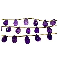 7.6 Inches Natural Amethyst Beads Size 5x8-6x11mm Shape Drop Cut Faceted Making, Beading & Craft Supplies lot of 5 Strands Chik-STRD- 91061