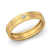 Diamond Ring For Men's In 14k Solid Gold Ring Diamond Size 1.3MM Diamond Weight 0.01 CTW Length 24.2 Width 23.3 Thickness 4.8