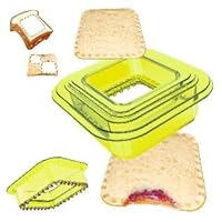 Tribe Glare Decruster Bread Sandwich Maker mold-Uncrustables Sandwich Cutter for Kids - Sandwich Cutter Sealer and DIY cookie cutter Lunch Lunchbox and Bento Box of Childrens Boys Girls (Yellow-sq)