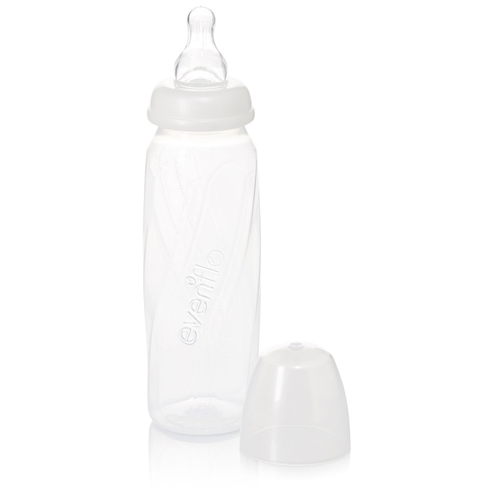 Evenflo Feeding Premium Proflo Vented Plus Polypropylene Baby, Newborn and Infant Bottles - Helps Reduce Colic - Clear, 8 Ounce (Pack of 6)