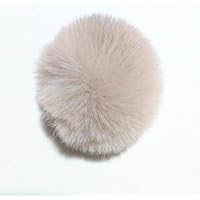 2pcs Faux Rabbit Fur Ball with Press Button DIY Hat Pompom Jewelry Making Crafts Gift Knitting Hat Gloves Accessories ( Color : Beige , Size : 10cm )