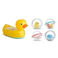 Munchkin® Duck™ Inflatable Baby Bathtub with White Hot® Heat Alert & Float & Play Bubbles™ Baby and Toddler Bath Toy, 4 Count
