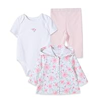 LITTTLE ME BABY GIRLS 3-PIECE FLORAL JACKET AND LEGGINGS SET