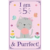 5 Year Old Girl Journal: with MORE CAT ART INSIDE! Blank and lined pages for writing and drawing, journal for little girls, 5 year old birthday girl ... cat journal for girls, cat notebook for girl