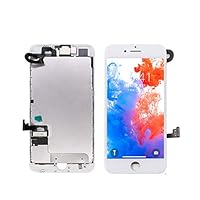 with Repair Tools Compatible with iPhone 8 Plus 5.5 Inch Full Frame Assembly LCD 3D Touch Display Digitizer Screen Replacement with Front Facing Camera Ear Speaker Proximity Sensors(White)