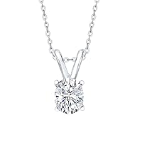 KATARINA 1.73 ct. F - SI2 Oval Cut Diamond Solitaire Pendant Necklace in 14K Gold