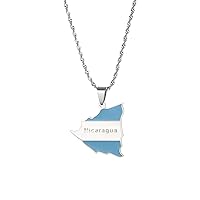 Nicaragua Map Flag Pendant Necklaces For Men Women Gold Color Charm Nicaraguans Maps Jewelry