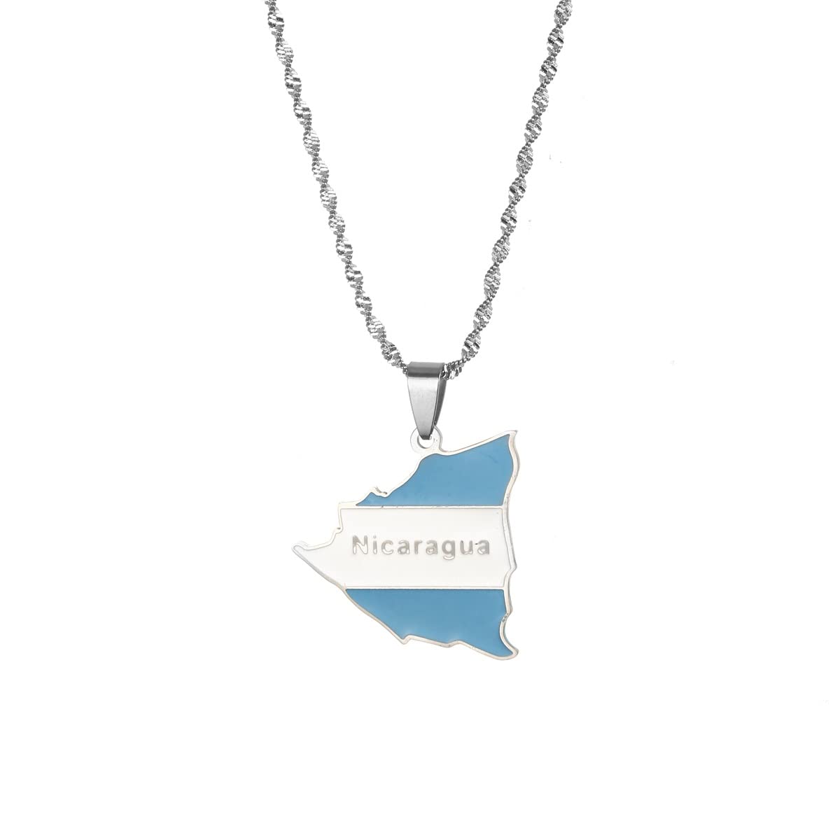 Nicaragua Map Flag Pendant Necklaces for Women Gold Color Charm Nicaraguans Maps Jewelry Patriotic Gift