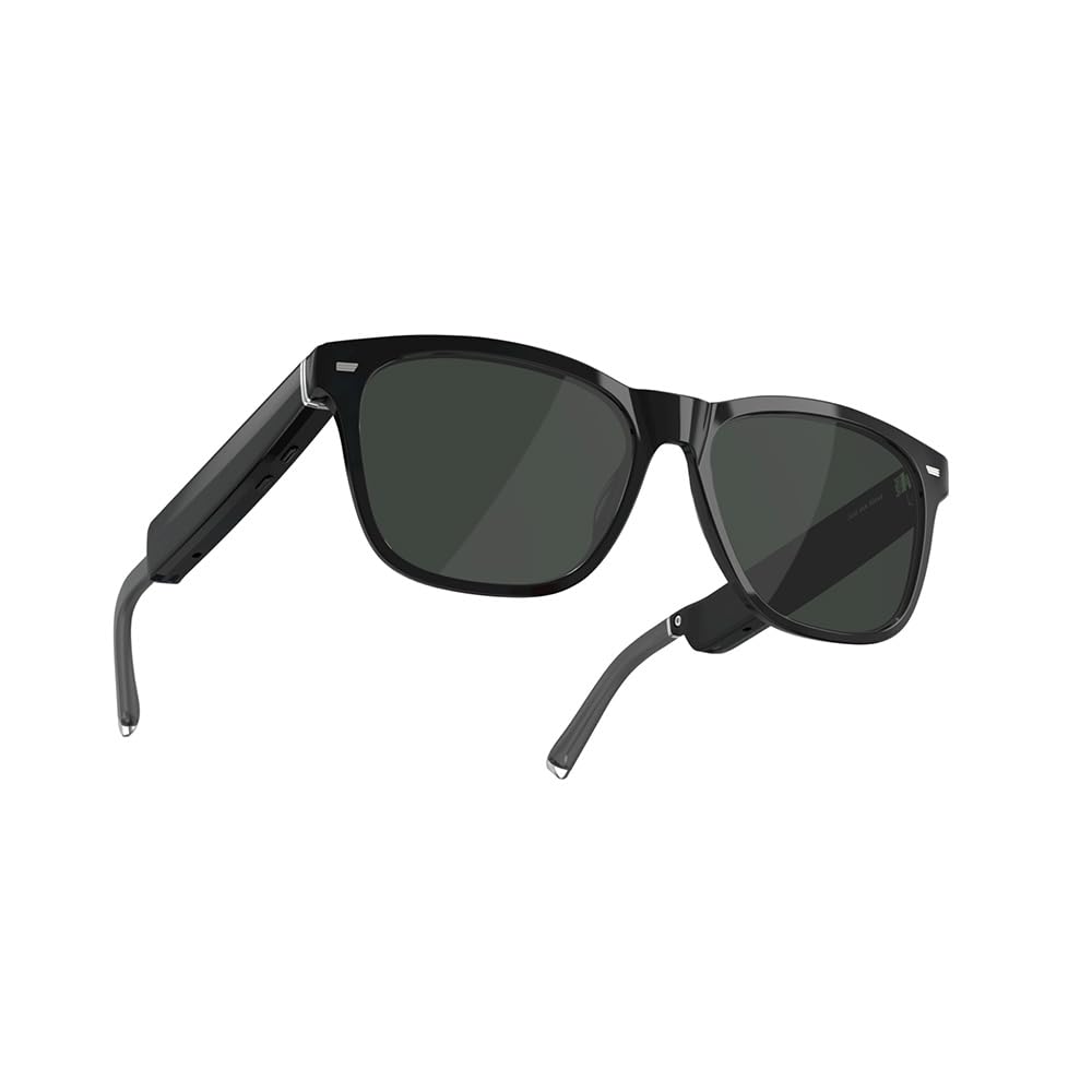 Echo Frames (3rd Gen) | Smart audio glasses with Alexa | Square frames in Classic Black with polarized sunglass lenses