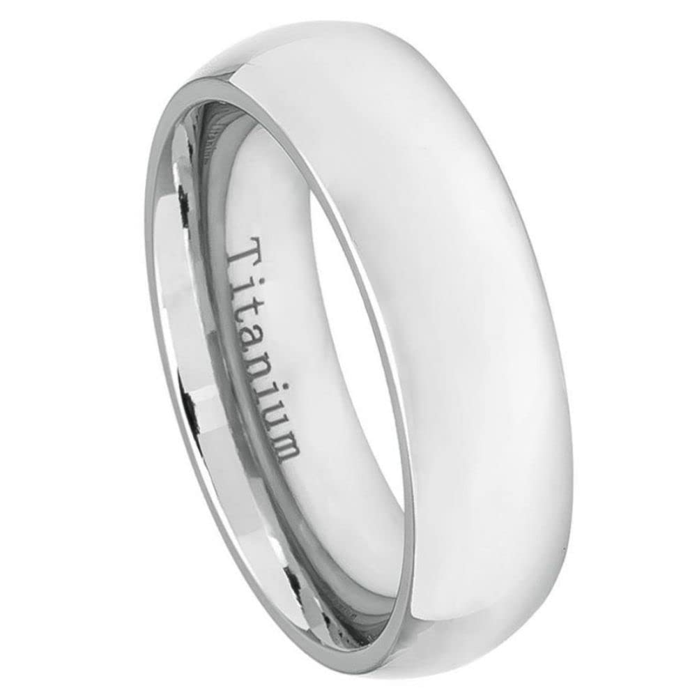 Kriskate & Co. 7mm Titanium Ring Wedding Bands for Men and Women Titanium Wedding Ring Personalized Titanium Ring Comfort Fit Sizes 5-12 TRB154