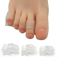 Hammer Toe Corrector for Women Hammer Toe Straighteners for Curled Toes, Soft Gel Toe Splint for Protecting Toes from Rubbing, Clear Six Pack (Three Size S/M/L)