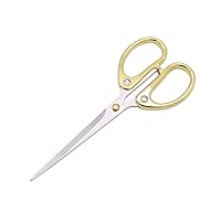 6.3inch All Stainless Steel Office Scissors,Ultra Sharp Blade Shears,Sturdy Sharp Scissors for Office Home School Sewing Fabric Craft Supplies Multipurpose Scissors Gold SC0005-GOLD-L