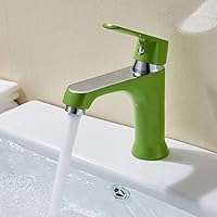 Faucets,Kitchen Faucet Innovative Fashion Style Home Multi-Color Bath Basin Brass Faucet Cold and Hot Water Taps Green Orange White Bathroom Mixer/Green