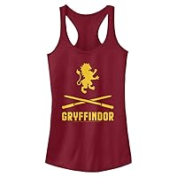 Harry Potter Deathly Hallows Gryffindor Icons Crossed Wands Women's Fast Fashion Racerback Tank Top