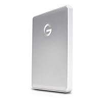 G-Technology 1TB G-DRIVE mobile USB-C (USB 3.1 Gen 1) Portable External Hard Drive, Silver - 0G10264
