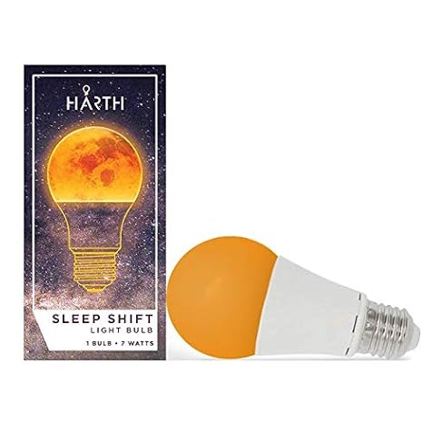 Sleep Shift Light Bulb. Low Blue Light Optimized for Natural Restful Sleep. Supports Healthy Sleep Patterns and Natural Melatonin Production. 7 Watt Ambient Bedroom Light Bulb