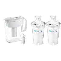 Water Filter Pitcher + Standard Replacement Filters (2 Count)