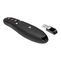 V7 WP1000-24G-19NB Professional Wireless Presenter with Laser Pointer and microSD Card Reader,red