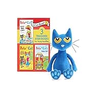 Kohl's Cares Pete The Cat Stuffed Plush Animal and I Can Read Book with 3 Stories Cute New