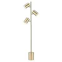 Globe Electric 67604 3-Light Floor Lamp, Matte Soft Gold, Large Weighted Base, Individual Rotary On/Off Switches on Shades, Floor Lamp for Living Room, Floor Lamp for Bedroom, Home Office Accessories