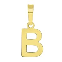 Solid 14k Yellow Gold Dainty Mini Uppercase Initial Charm Block Letter Pendant