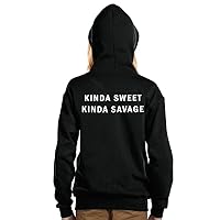 Kinda Sweet Kinda Savage Kids' Full-Zip Hoodie - Print Hooded Sweatshirt - Minimalist Kids' Hoodie