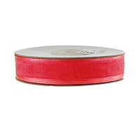Homeford Satin-Edge Sheer Organza Ribbon, 7/8-inch, 25-Yard, Hot Pink