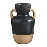 47th & Main Modern Flower Vase | Glazed Stoneware Vase for Home Décor, Large, Black/Beige