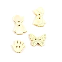 Price per 10 Pieces Sewing Sew On Buttons AD1 Mixed Natural Color for clothes in bulk wood Cartoon Boutons