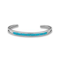 925 Sterling Silver Native American Kingman Turquoise Cuff Bracelet Artist Running Bear Handcrafted is 6 Jewelry for Women