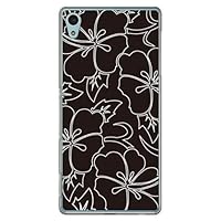 SECOND SKIN Hibiscus Line Black (Clear) / for Xperia Z4 402SO/SoftBank SSO402-PCCL-201-Y222