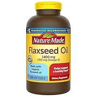 Organic Flaxseed Oil, Omega-3-6-9 for Heart Health, 1400 mg, Liquid Softgels - 300 Count