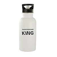 Shuffleboard King - Stainless Steel 20oz Water Bottle, White