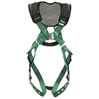 MSA 10206087 V-Form+ Full Body Safety Harness - Size: Super Extra Large, D-Ring Configuration: Back, Tongue Buckle Leg Straps, With Shoulder Padding, Full Body Harness