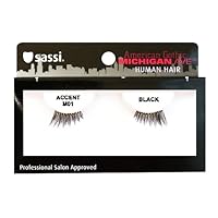 804-M01 Michigan Ave 100% Human Hair Accent Eyelashes, Black, 6 Count
