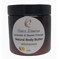Tina's Essence Lavender-Sweet Orange Natural Body Butter w/Sunscreen 4 oz.